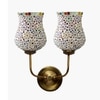 Devansh Metal Electric Wall Light in Gold Colour with Multicolor Shade Count of 2 Lights