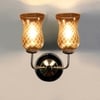 Devansh Steel Electric Wall Light in Steel Colour with Lavender Shade Count of 2 Lights
