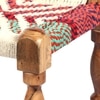 Riaza Sheesham Wood Vintage Set of 2 Stools in Multicolour Chindi & White Rope Canning