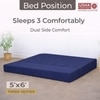 Usha Shriram Folding 3 Seater Double Foam Fold Out Sofa Cum Bed  in Dark Blue Colour