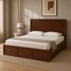 Nivaan Solid Wood Compact King Bed Box Storage Provincial Teak Finish Mattress 72 x 72 Inches