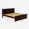 Stainfleld Solid Wood Queen  Size Bed Without Storage (Walnut Finish)