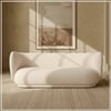 Plushprestige Wood 3 Seater With Upholstery Non Storage Sofa In White Colour