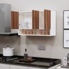 3 Doors Modular Wall Mounted Kitchen Cabinet With Organizer Shelf In Aisan Walnut Finish
