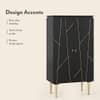 Dante Solid Wood Bar Cabinet (Black Finish)