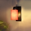 Devansh Solid Wood Electric Wall Light in Brown Colour with Orange Shade Count of 1 Light