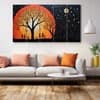 The Castle Decor Warli Art Wall Painting Wooden Framed 27x48 Inch (Style 5)