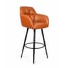 Doe Buck Luxury Faux Leather Counter Height Bar Stool in Tan Colour