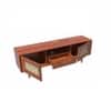 Anaya Solid Wood 2 Door Rattan Designed Tv Cabinet In Honey Ook Finish
