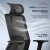 Veritas High Back Mesh Office Chair with Headrest in Black Colour
