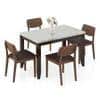 Matteo 4 Seater Dining Table Finish - Dark Walnut with of 4 lawson dinig chairs