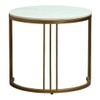 Metaline Round Metal Nesting Coffee Table Set Gold Finish White Porcelain Top Set Of 2