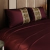 Stoa Paris Satin Bedsheet for Super King Bed (274 cm x 274 cm) with 2 Pillow Covers heet for Royal Treasures Wine