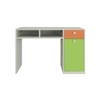 Alana Study Desk with Cabinet Drawer and Shelf in Light Orange Verdant Green Colour