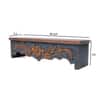 Multishade Colour Solid Wood Handcarved Parijat Dvaita Floating Wall Shelf with distres finish by DisooFashions