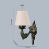 Devansh Metal Electric Wall Light in Antique Gold Colour with White Shade Count of 1 Light