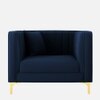 Texude Velvet 1 Seater Sofa Nvay in Blue Colour