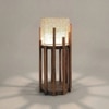 Bastian Wooden Table Lamp with Brown Base and Premium White Fabric Lampshade