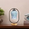 Devansh Multicolor Glass Wooden & Iron  Table Lamp -17 Inch Height  -Aka