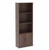 BLUEWUD Seonn Engineered Wood Bookshelf Crockery Storage Cabinet, Book Rack Organizer with Shelves for D�cor Display & 2 Doors, Storage Unit for Office Library Home (Wenge, Without Drawer)
