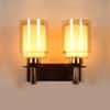 Eliante Zaal Iron Wall Light With Glass In Gold And Brown Colour