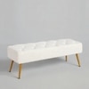 Sofira Metal Bench in White Finish