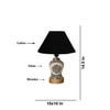 Devansh Conical Black Cotton Shade Lamp With Wood & Mosaic Glass Base For Decoration/Office/Home/Gifting/Study For Decoration/Office/Home/Gifting/Study -(10X10X14.5) Inches -A
