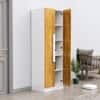 Hexa Red Wooden 2 Door Wardrobe with 4 Shelves in Frosty White and Giant Wood Colour