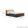 Hexa Engineered Wood Modern King Bed With Headboard With Storage In Slate Grey And Giant Wood