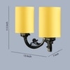 Devansh Metal Electric Wall Light in Antique Gold Colour with Yellow Shade Count of 2 Lights