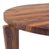 Meridian Round Solid Wood Coffee Table In Teak Finish
