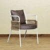 Paola Outdoor Accent Patio Weaving Chair in Ivory White