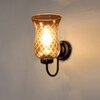 Devansh Metal Electric Wall Light in black Colour with Lavender Shade Count of 1 Light