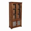 Akira Sheesham Wood Book Case Cum Crockery UnitIn Provincial Teak Finish