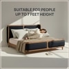 Valerio Duo-Panel Luxe King Size Bed in Chocolate Brown colour Velvet with Oak wood Frame