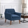 Thomas Boucle Fabric Arm Chair in Blue Colour