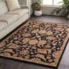 Black Floral Wool 8x11 Carpet