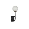 Minster Black & Frosted White Finish Wall Light