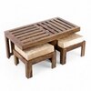 Irish Sheesham Wood 2 Seater Coffee Table Set In Teak Finish