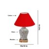 Devansh Conical Red Cotton Shade Lamp With Wood & Mosaic Glass Base For Decoration/Office/Home/Gifting/Study For Decoration/Office/Home/Gifting/Study -(10X10X14.5) Inches -A