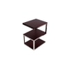 Maude Solid Wood Side Table in Ss Polish & Matte Walnut Finish