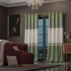 Stoa Paris Satin Curtain for Door, 70% Blackout Curtains, Sun Protection, Set of 2, Versailles - Majestic Meadow