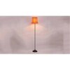 Seamus Orange Fabric Floor Lamp with Black Iron Base