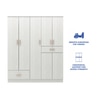 Ren 5 Door Engineered Wood Wardrobe in Silver Oak Finish