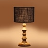 Devansh Black  Jute   Table Lamp With  Wood Natural Base (7X7X15.5 Inches)-17