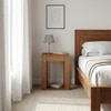 Epsilon Solid Wood Side Table in Amber Walnut Finish
