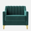 Fame Velvet 1 Seater Sofa in T Blue Colour