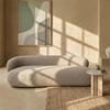 Luxelounge Wood 2-Seater + Ottoman With Upholstery Non Storage Sofas In Grey Colour