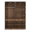 Velora Premium 2 Door 8ft Sliding Wardrobe with mirror in Blade grey Classic Walnut Finish