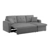 William Solid Wood Sofa cum Bed in Dark Grey